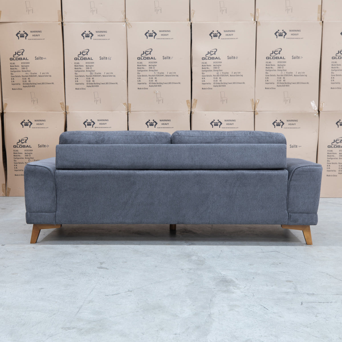 The Khloe Three Seat Fabric Sofa - Shadow PRE ORDER Available After 15th November available to purchase from Warehouse Furniture Clearance at our next sale event.