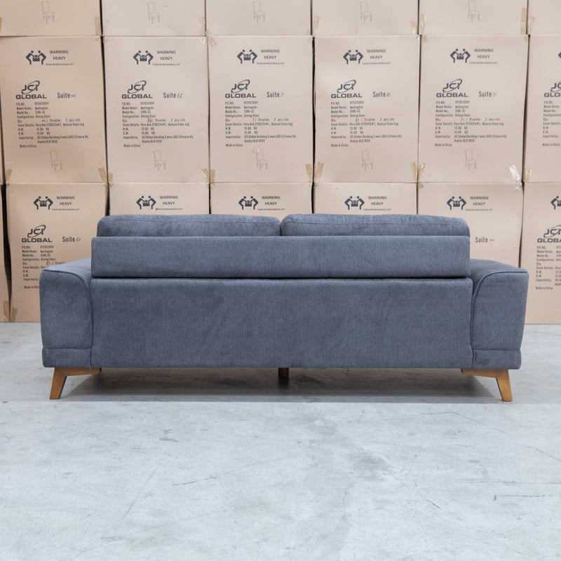 The Khloe Three Seat Fabric Sofa - Shadow available to purchase from Warehouse Furniture Clearance at our next sale event.