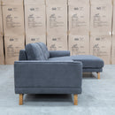 The Khloe Three Seat Chaise Lounge RHF - Shadow available to purchase from Warehouse Furniture Clearance at our next sale event.