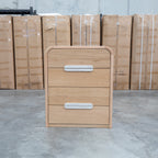 The Hastings Tasmanian Oak Four Drawer Tallboy available to purchase from Warehouse Furniture Clearance at our next sale event.