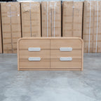 The Hastings Tasmanian Oak Six Drawer Dresser available to purchase from Warehouse Furniture Clearance at our next sale event.