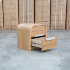 The Hastings Tasmanian Oak Two Drawer Bedside available to purchase from Warehouse Furniture Clearance at our next sale event.
