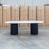 Province 180cm Dining Table - Black & White Jazz Top
