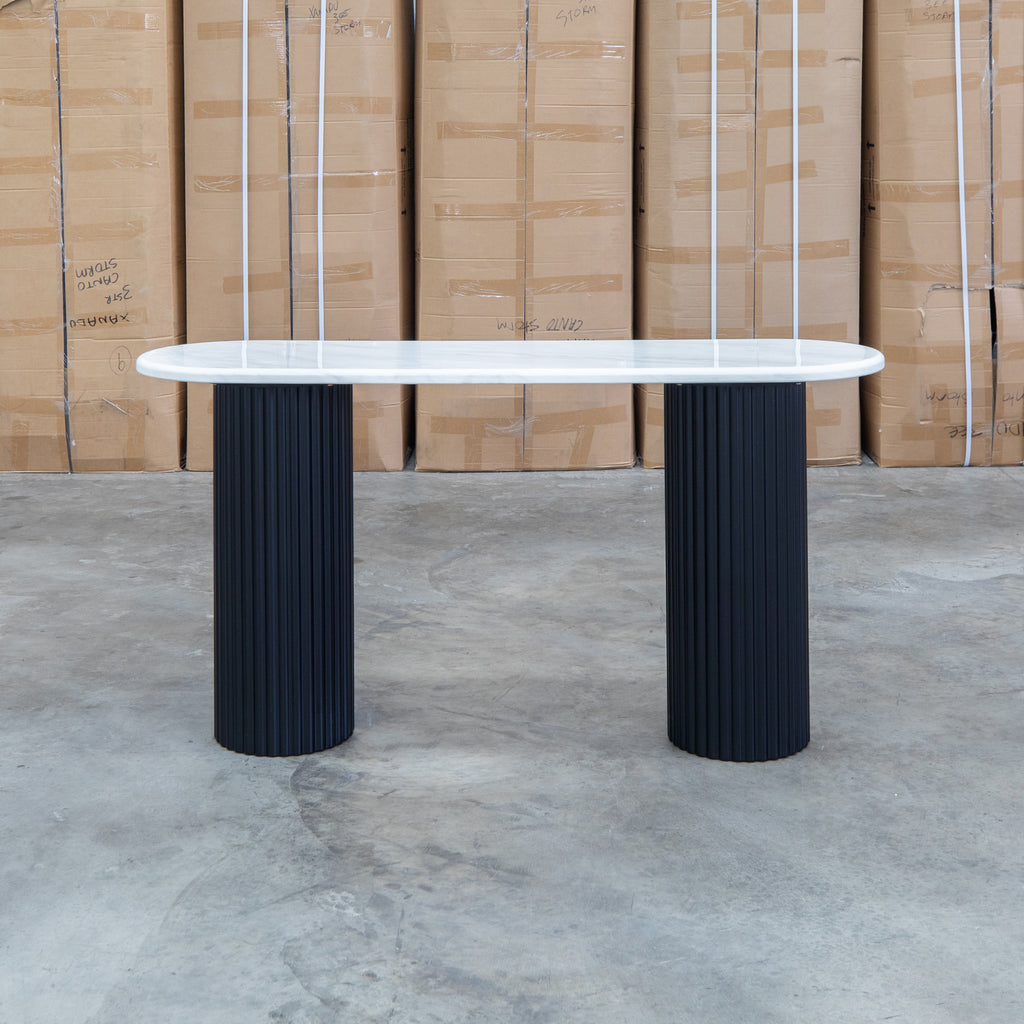 The Province Hall Table - Black & White Jazz Top available to purchase from Warehouse Furniture Clearance at our next sale event.