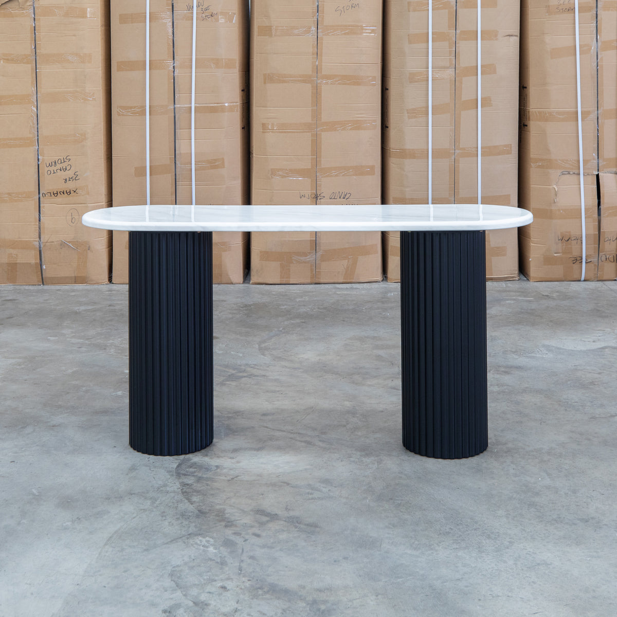 The Province Hall Table - Black & White Jazz Top available to purchase from Warehouse Furniture Clearance at our next sale event.