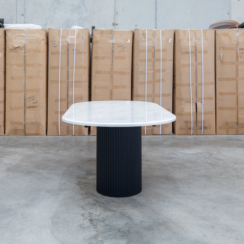 Province 2.4m Dining Table - Black & White Jazz Top