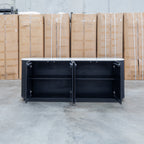 The Province 2.1m Four Door Buffet - Black & White Jazz Top available to purchase from Warehouse Furniture Clearance at our next sale event.