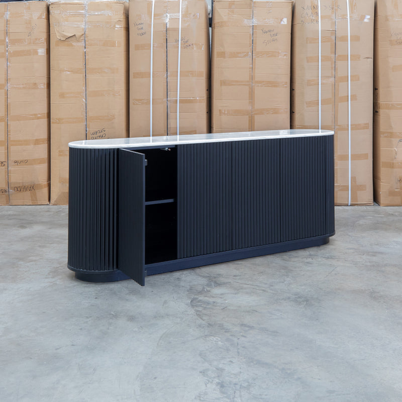 Province 2.1m Four Door Buffet - Black & White Jazz Top