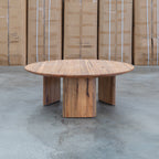The Malbec Marri Timber Round Coffee Table available to purchase from Warehouse Furniture Clearance at our next sale event.