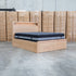 Hastings Tasmanian Oak Queen Gaslift Bed with Storage Drawers