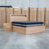 The Hastings Tasmanian Oak King Gaslift Bed with Storage Drawers