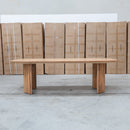 The Malbec 240cm Marri Timber Dining Table available to purchase from Warehouse Furniture Clearance at our next sale event.