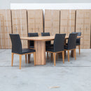 The Malbec 240cm Marri Timber Dining Table available to purchase from Warehouse Furniture Clearance at our next sale event.