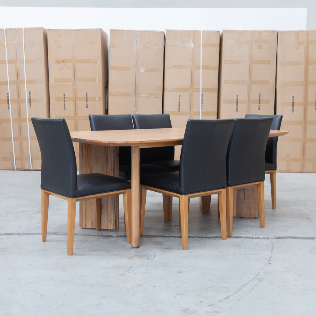 The Malbec 200cm Marri Timber Dining Table available to purchase from Warehouse Furniture Clearance at our next sale event.