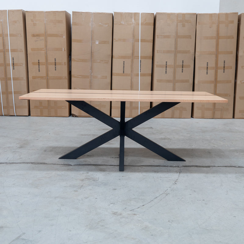 The Maverick 210cm Dining Table with Resin Insert available to purchase from Warehouse Furniture Clearance at our next sale event.