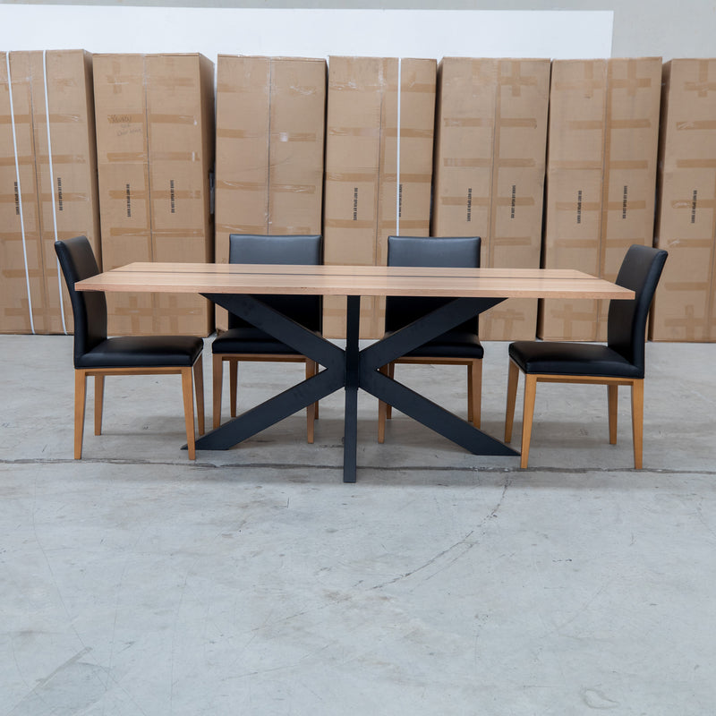The Maverick 210cm Dining Table with Resin Insert available to purchase from Warehouse Furniture Clearance at our next sale event.