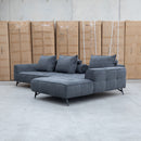 Bliss RHF Chaise Lounge with Adjustable Backrests - Charcoal - Warehouse Furniture Clearance