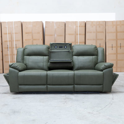 Venus Three Seat Triple-Motor Electric Recliner Lounge - Moss