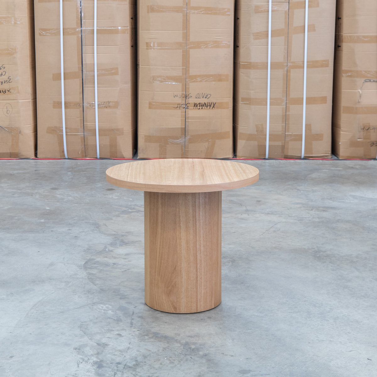 The Hastings Tasmanian Oak Round Lamp Table available to purchase from Warehouse Furniture Clearance at our next sale event.