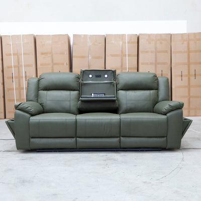 Venus Three Seat Triple-Motor Electric Recliner Lounge - Moss