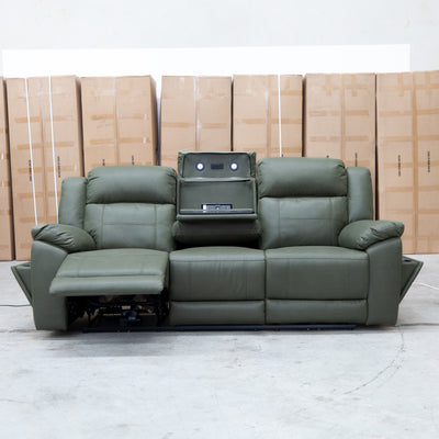 Venus Three Seat Triple-Motor Electric Recliner Lounge - Moss