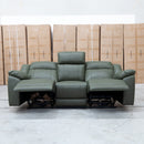 The Venus Three Seat Triple-Motor Electric Recliner Lounge - Moss available to purchase from Warehouse Furniture Clearance at our next sale event.
