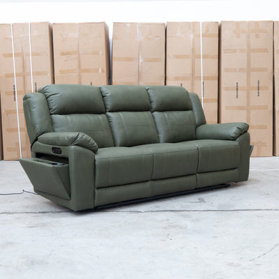Venus Three Seat Triple-Motor Electric Recliner Lounge - Moss