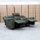 The Venus Three Seat Triple-Motor Electric Recliner Lounge - Moss available to purchase from Warehouse Furniture Clearance at our next sale event.