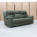The Venus Three Seat Triple-Motor Electric Recliner Lounge - Moss available to purchase from Warehouse Furniture Clearance at our next sale event.