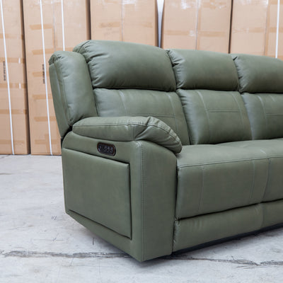 Venus Three Seat Triple-Motor Electric Recliner Lounge - Moss