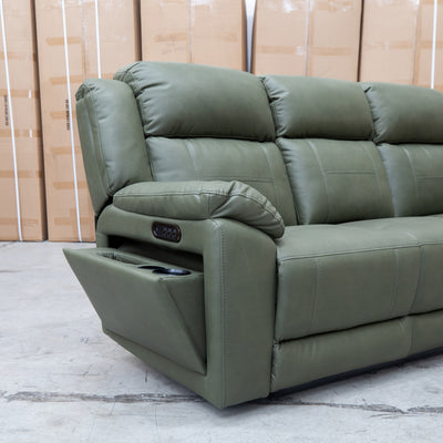 Venus Three Seat Triple-Motor Electric Recliner Lounge - Moss