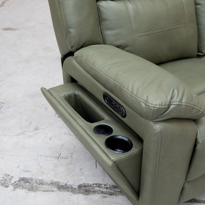 Venus Three Seat Triple-Motor Electric Recliner Lounge - Moss