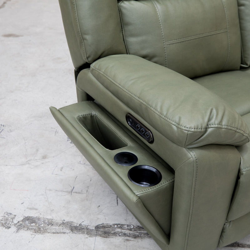 Venus Three Seat Triple-Motor Electric Recliner Lounge - Moss