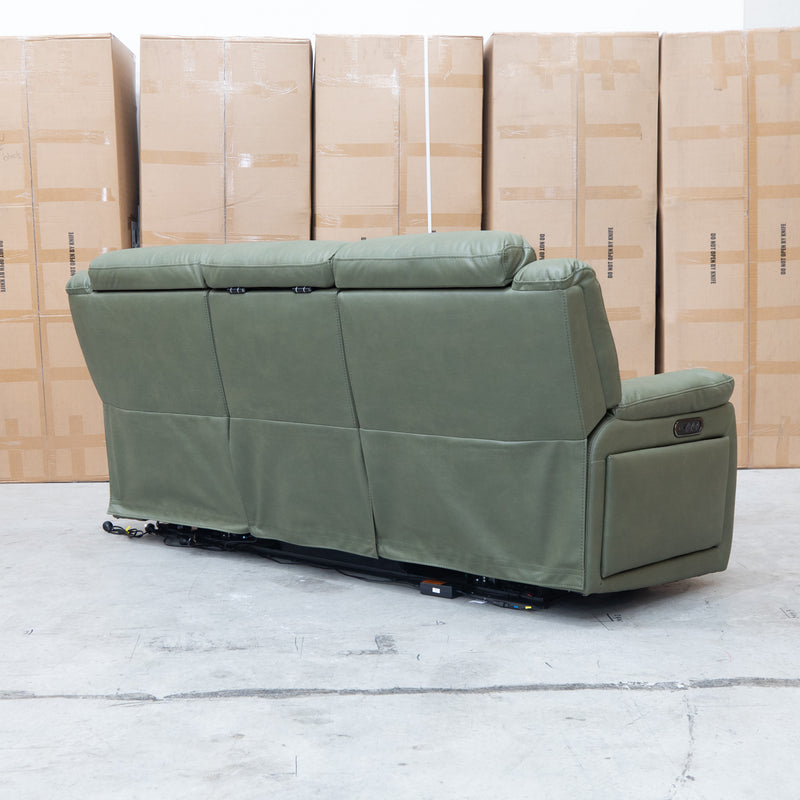 Venus Three Seat Triple-Motor Electric Recliner Lounge - Moss