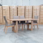 The Crete White Oak Hardwood 210cm Dining Table available to purchase from Warehouse Furniture Clearance at our next sale event.