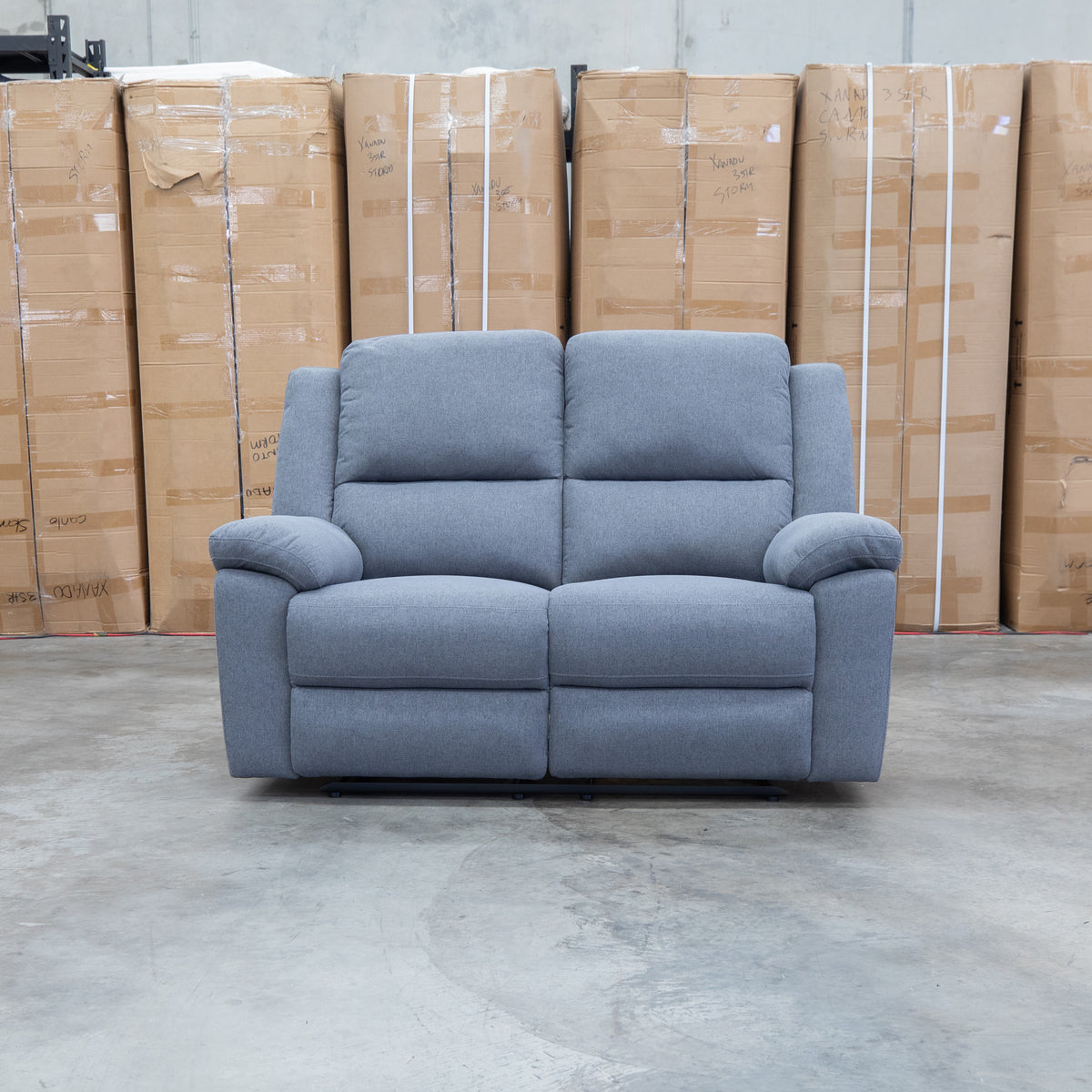 The Hayman Two Seat Recliner Lounge - Slate available to purchase from Warehouse Furniture Clearance at our next sale event.