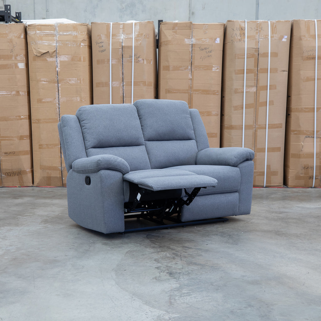 The Hayman Two Seat Recliner Lounge - Slate available to purchase from Warehouse Furniture Clearance at our next sale event.