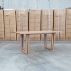 The Crete White Oak Hardwood 210cm Dining Table available to purchase from Warehouse Furniture Clearance at our next sale event.