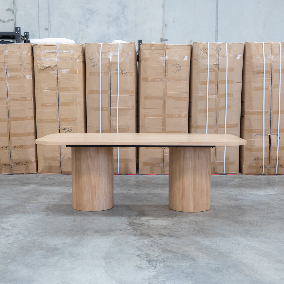 The Hastings Tasmanian Oak 210cm Dining Table available to purchase from Warehouse Furniture Clearance at our next sale event.