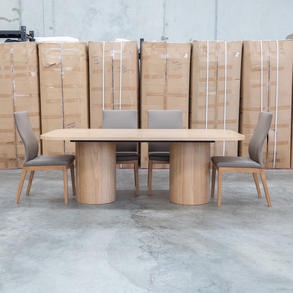 The Hastings Tasmanian Oak 210cm Dining Table available to purchase from Warehouse Furniture Clearance at our next sale event.