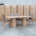 The Hastings Tasmanian Oak 210cm Dining Table available to purchase from Warehouse Furniture Clearance at our next sale event.
