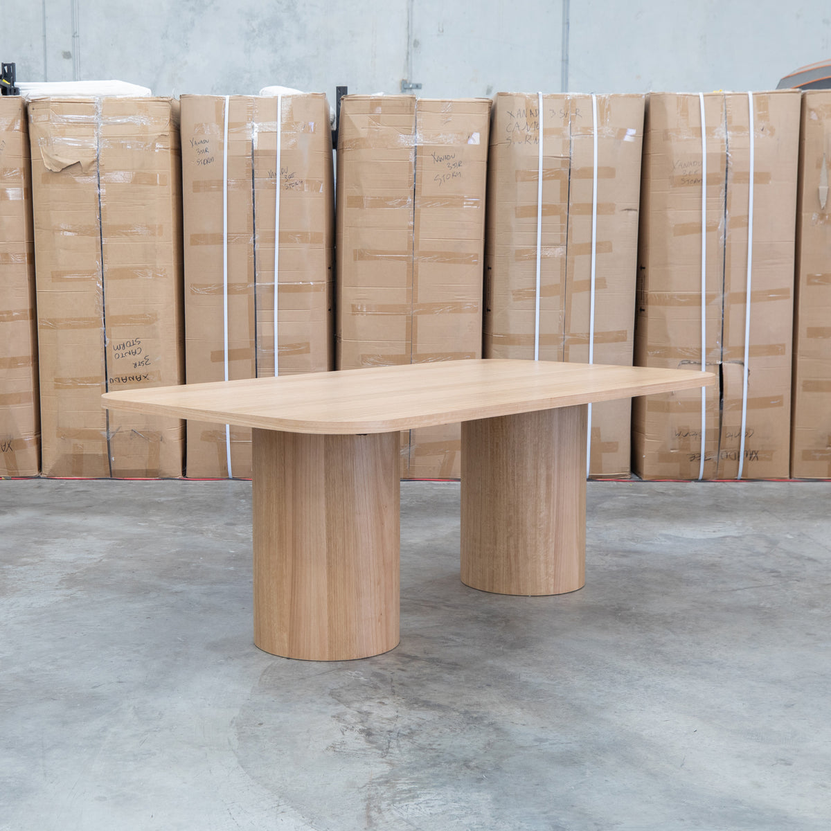 The Hastings Tasmanian Oak 210cm Dining Table available to purchase from Warehouse Furniture Clearance at our next sale event.