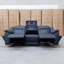 The Venus Three Seat Triple-Motor Electric Recliner Lounge - Coal available to purchase from Warehouse Furniture Clearance at our next sale event.