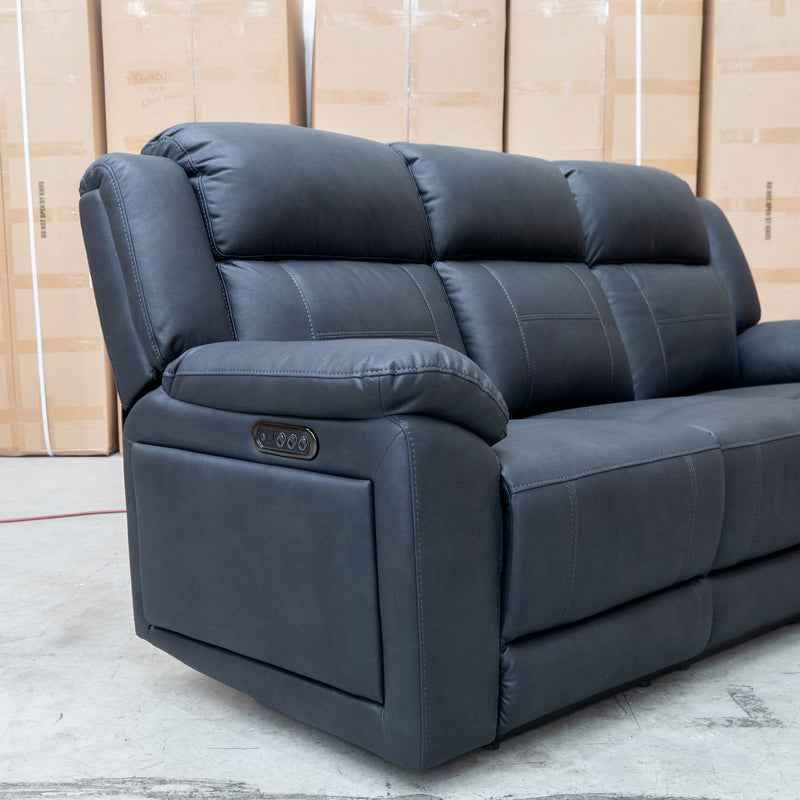 Venus Three Seat Triple-Motor Electric Recliner Lounge - Coal