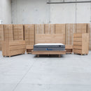 The Mandalay Mountain Ash Timber King Floating Bedframe available to purchase from Warehouse Furniture Clearance at our next sale event.