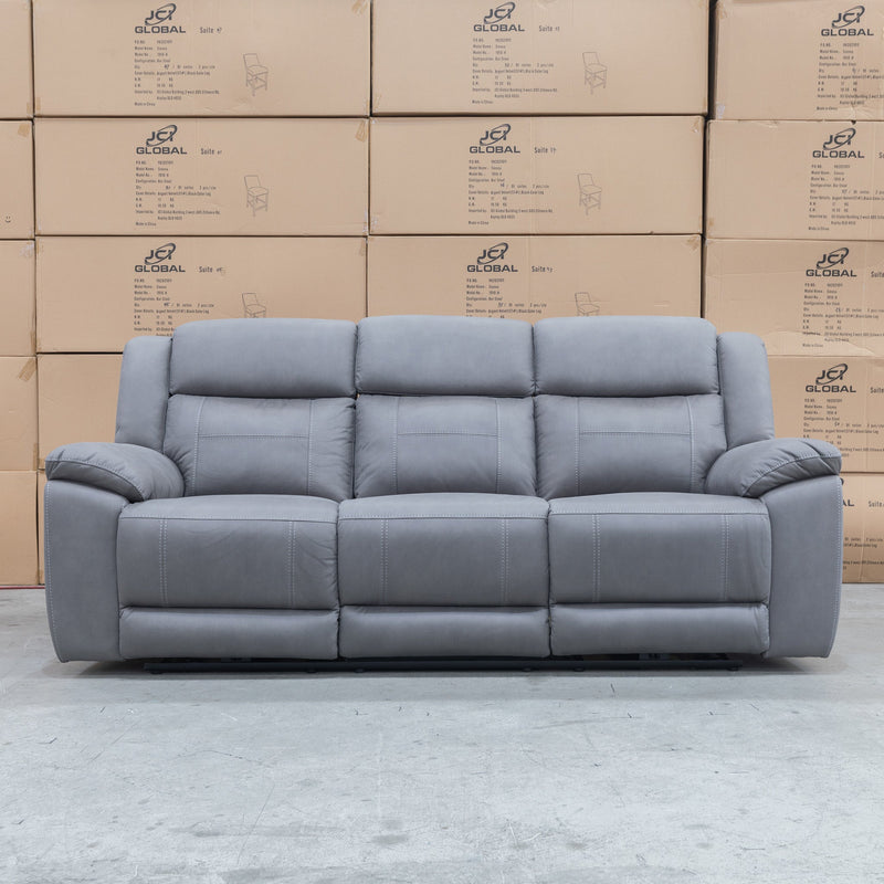The Venus Three Seat Dual-Motor Electric Recliner Lounge - Ash available to purchase from Warehouse Furniture Clearance at our next sale event.
