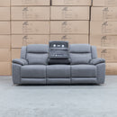 The Venus Three Seat Dual-Motor Electric Recliner Lounge - Ash available to purchase from Warehouse Furniture Clearance at our next sale event.