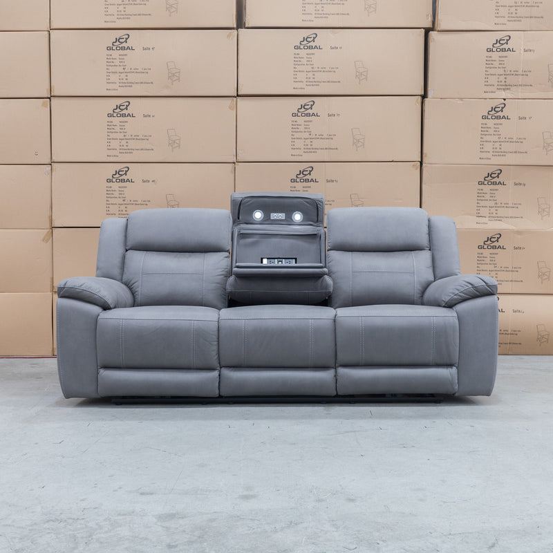 The Venus Three Seat Dual-Motor Electric Recliner Lounge - Ash available to purchase from Warehouse Furniture Clearance at our next sale event.
