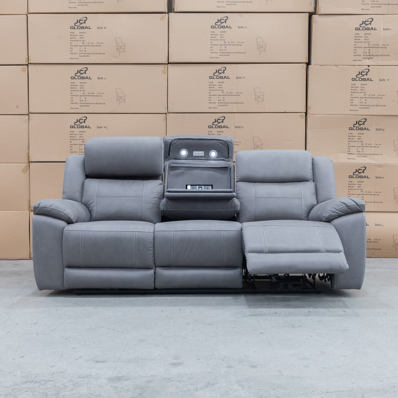 The Venus Three Seat Dual-Motor Electric Recliner Lounge - Ash available to purchase from Warehouse Furniture Clearance at our next sale event.
