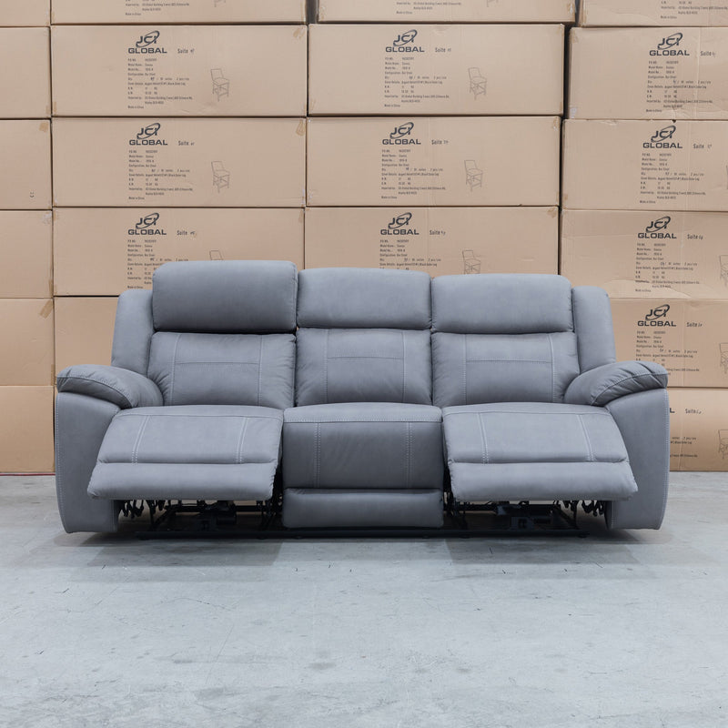 The Venus Three Seat Dual-Motor Electric Recliner Lounge - Ash available to purchase from Warehouse Furniture Clearance at our next sale event.